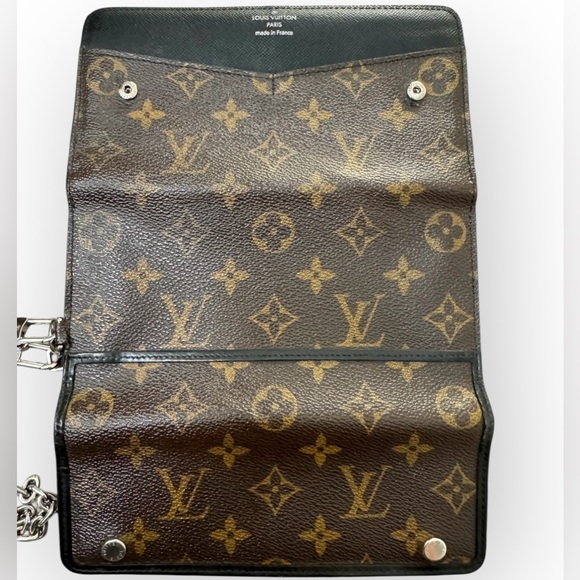 LOUIS VUITTON Monogram Macassar Portefeuille Brown w/Auth Chain - Picture 12 of 16